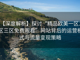 【深度解析】探讨“精品欧美一区二区三区免费观看”网站背后的运营模式与流量变现策略