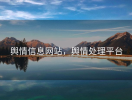 舆情信息网站，舆情处理平台