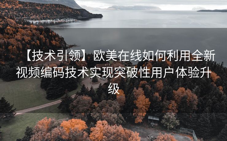 【技术引领】欧美在线如何利用全新视频编码技术实现突破性用户体验升级