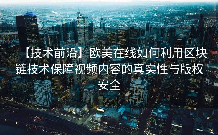 【技术前沿】欧美在线如何利用区块链技术保障视频内容的真实性与版权安全