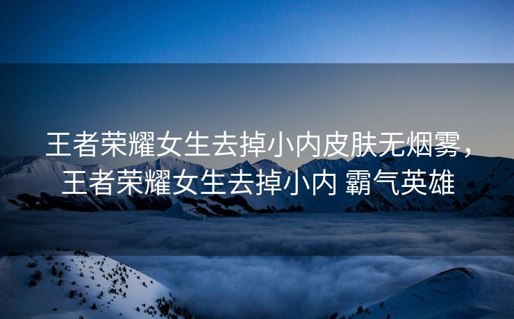 王者荣耀女生去掉小内皮肤无烟雾，王者荣耀女生去掉小内 霸气英雄